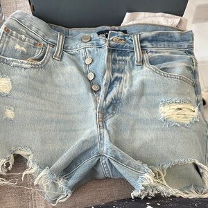 Aeropostale Light Blue High Rise Cut-Off Shorts